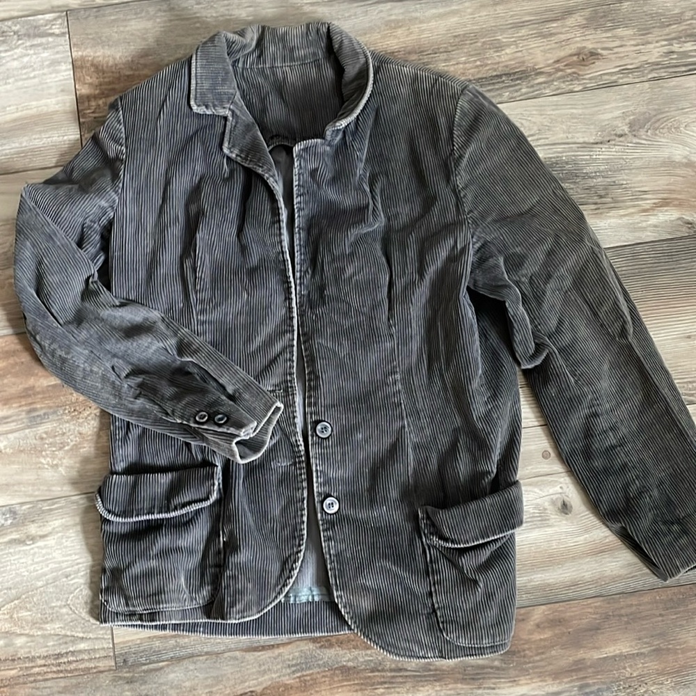 Corduroy blazer with shoulder pads
